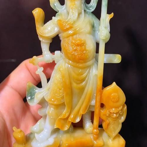 翡翠关公雕像