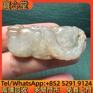 高價回收 古玉老玉白玉飛天童子執荷童子掛墜，和田玉，岫岩玉，獨山玉，藍田玉，古...