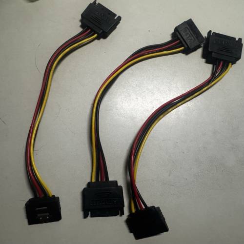 SATA 15pin Power 20cm 延長線 3條 HDD SSD power cable