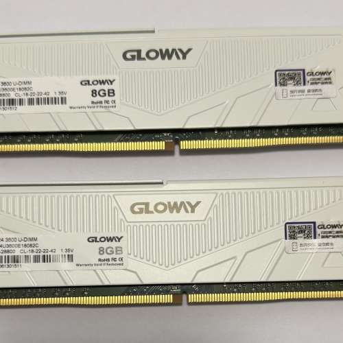 Gloway DDR4 3600MHz 8GB x 2條