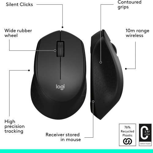Logitech M330 Wireless Mouse無線滑鼠 USB (Grey)