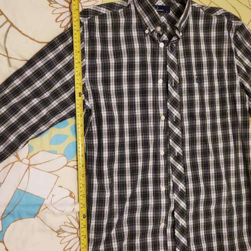 Fred Perry  新淨 靚仔 格仔 長袖恤衫，有心口Logo。岩平時返工或出街著 M size / ...