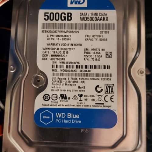 Western Digital 3.5-inch 7200rpm SATA3 Hard Disk 500GB (WD5000AAKX)