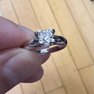 18K 750白金 50份 女裝鑽石戒指 $6888