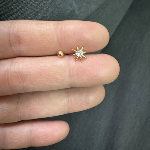 18k金擰螺絲耳釘