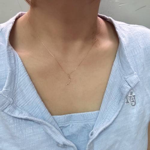 18k金碎鑽吊墜➕頸鏈一套
