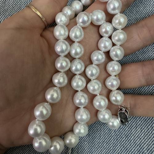 極光淡水天然珍珠項鍊925銀扣