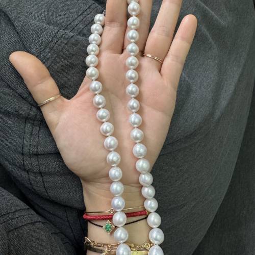 極光淡水天然珍珠項鍊925銀扣