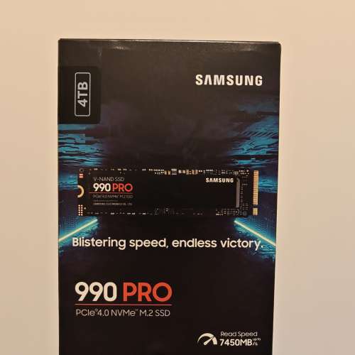 「未開封」Samsung 990 PRO 4TB PCIe Gen 4.0 x4 NVMe M.2 固態硬碟 (2280 規格 )