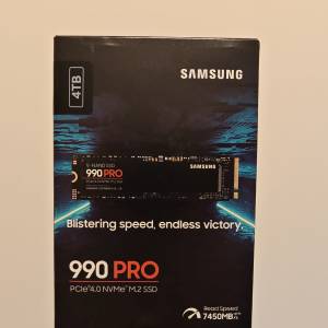 「未開封」Samsung 990 PRO 4TB PCIe Gen 4.0 x4 NVMe M.2 固態硬碟 (2280 規格 )