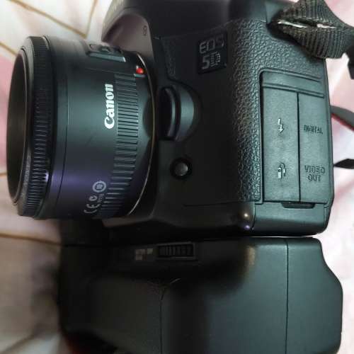 Canon EOS 5D body + BG-E4 grip + EF 50mm f/1.8 II lens