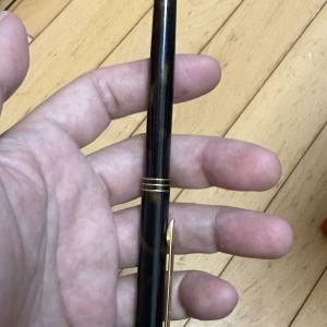 絕版 1980s 法國製 Waterman Exclusive 棕色玳瑁紋金夾自動鉛筆/原子筆（古董名筆...