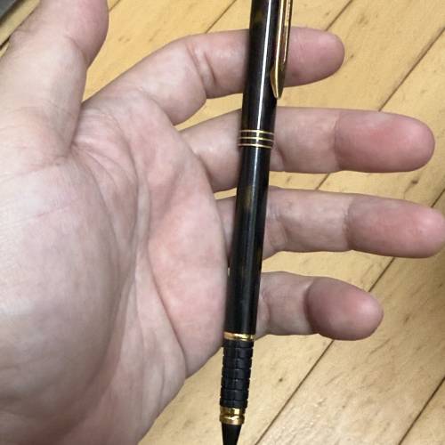 絕版 1980s 法國製 Waterman Exclusive 棕色玳瑁紋金夾自動鉛筆/原子筆（古董名筆...