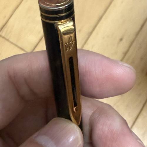 絕版 1980s 法國製 Waterman Exclusive 棕色玳瑁紋金夾自動鉛筆/原子筆（古董名筆...