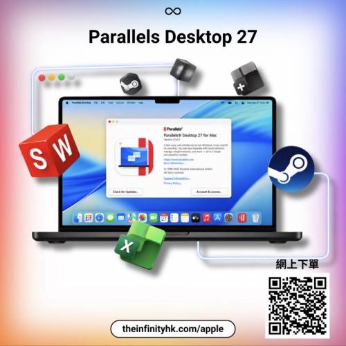 【ONE 自動發貨】Parallels Desktop 27 Mac 虛擬機：支援 M1 M2 M3 M4 M5 全系列 A...