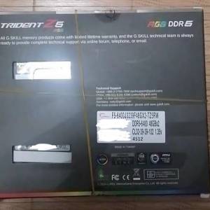 g.skill Trident Z5 RGB DDR5 96GB (2x48GB) 6400MHz CL32 White
