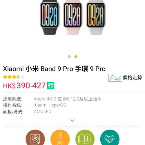 全新小米手環9 Pro月光銀色 香港行貨 原價$469
