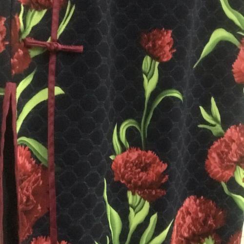 黑色紅花旗袍