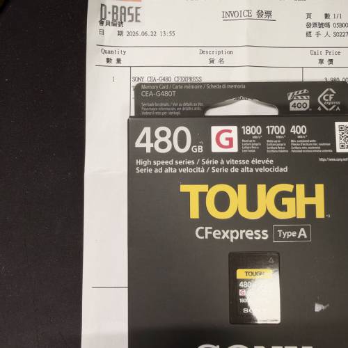 SONY CFExpress Type A 480GB 記憶卡 (CEA-G480T)