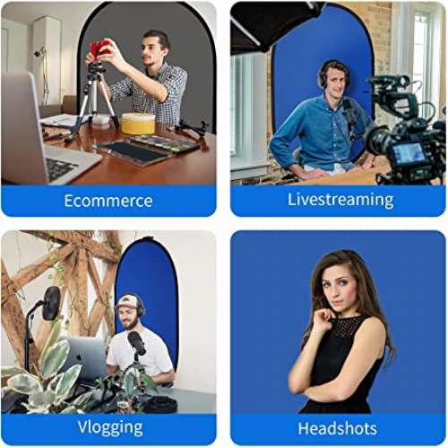 SELENS 2.6m(H) X 3m(W) Studio Support Stand With 龍門架連可折疊雙面背景板 (藍...