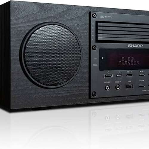 Sharp 5-CD Changer Micro Audio Component System with Bluetooth, 50 Watts