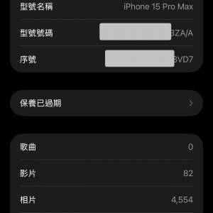 iPhone 15pro max512g原色，電效95%