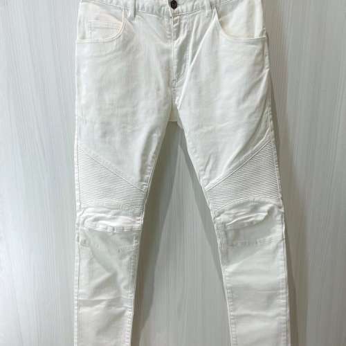 100%全新 日本潮牌 MANIERA Biker Jeans 男裝牛仔褲 純白 M碼 Smart Casual