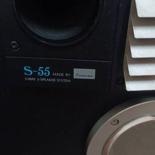 中古山水S-55一對有面網，注意年代久遠，外表有歲月痕跡，正常運作，可試取！$1200