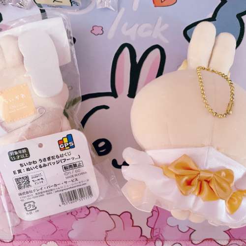 💖日版兔兔🐰一番賞E賞ちいかわうさぎ🐰だらけくじ-フーッ扁咀 㯲針 Chiikawa 兔兔 ...