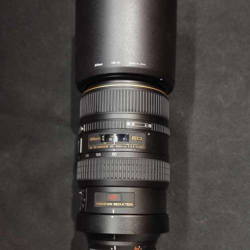 放逾90%新無花無MNO兼少少塵NIKON AF VR 80-400mm 4.5-5.6D鏡=$3200