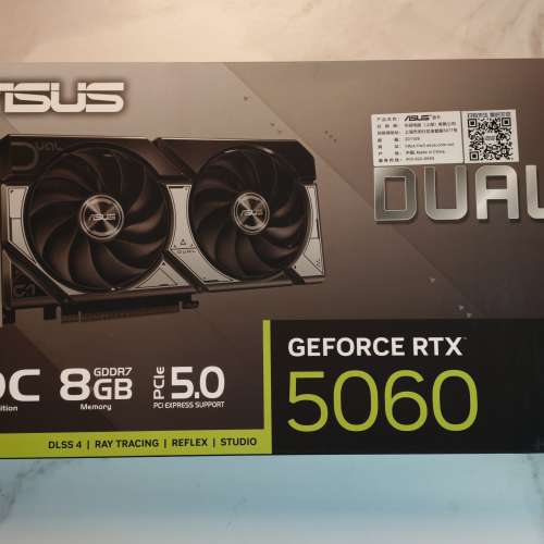 ASUS Dual GeForce RTX 5060 8GB GDDR7 OC Edition 顯示卡 華碩
