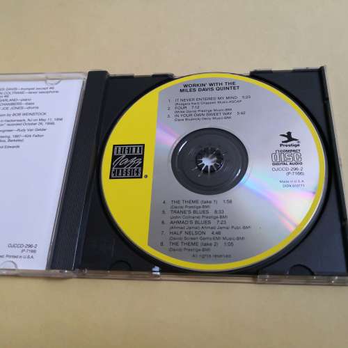 WORKIN WITH THE MILES DAVIS QUINTET 美版