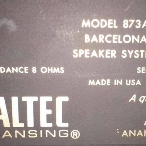 🔉 ALTEC Barcelona 873A (Collector's Item) pair USED 音箱 喇叭 一對 🎵