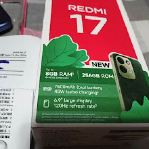 Xiaomi Redmi 17 4G南色板8GB.+ 256GB