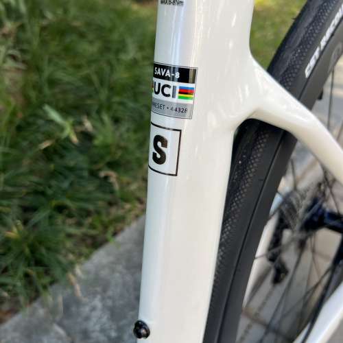 白色 47碼 2026 SAVA A7L 24速油剎桶軸碳刀碳纖維公路車 送水架前後蛙燈