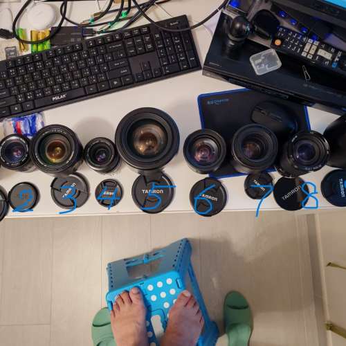 放七支副廠及一支原廠NIKON手動對焦鏡,全部合NIKON AF及Ais全部鏡共=$8000