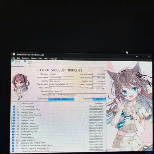 Crucial T500 Gen4 NVME M.2 SSD 1TB [CT1000T500SSD8]