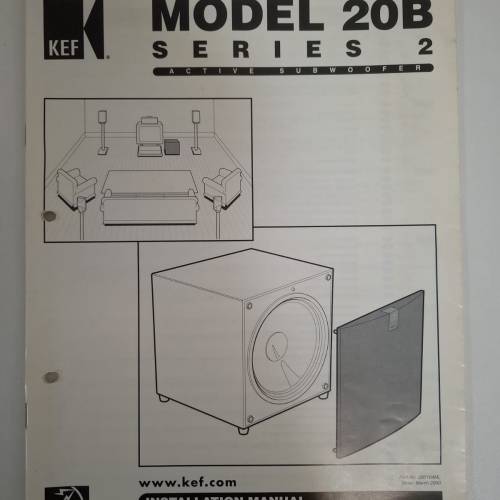 【一手愛惜】&rdquo;KEF&rdquo; Model 20B Series 2 (10寸) 主動式超低音喇叭 (加拿大製造)