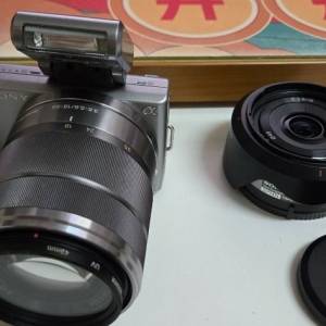 [一機兩鏡超值套裝] Sony NEX-5 銀色數碼相機 + 16mm f/2.8 廣角餅乾鏡 + 18-55mm ...