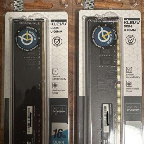 全新Klevv Desktop Value 16GB DDR4-3200 (KD4AGUA80-32N220A) 2條