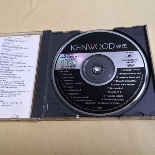 KENWOOD DEMONSTRATION CD VOL 11日本版 MT 1B1