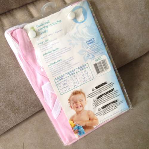 👶 HONEY BUNNY Baby Bodysuit for Newborns 0-3 months NEW 嬰兒 連體衣 1件 👶