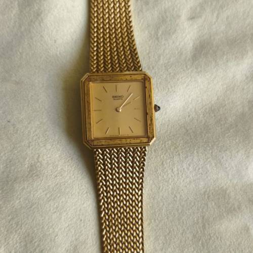 罕有古董Vintage 1980 Seiko Tank Quartz Watch w/ Mesh Band