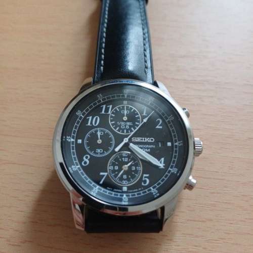 SEIKO 精工石英三眼計時男錶