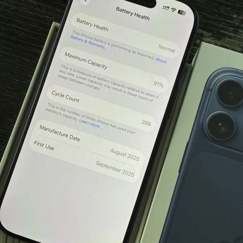 99%新Apple iPhone 17 Pro 512gb 藍色 港版行貨全套全新配件地鐵站交收