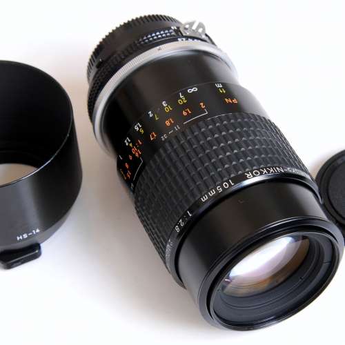Nikon 105mm f2.8 Micro-nikkor AI-S 原廠 HS-14金屬遮光罩 95% new
