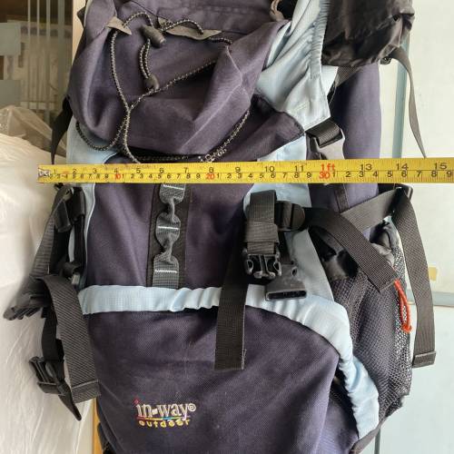 in-way outdoor 黑色行山背囊 露營行山袋