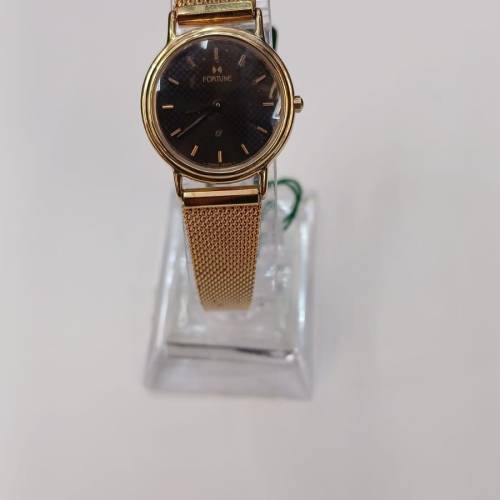 罕有全新古董Vintage 1980 Swiss Fortune Lady's Quartz Watch w/ Longines Gold Band