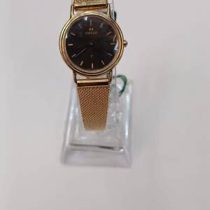 罕有全新古董Vintage 1980 Swiss Fortune Lady's Quartz Watch w/ Longines Gold Band