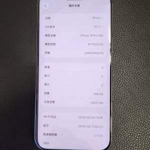 港行 iPhone 16 Pro Max 256GB